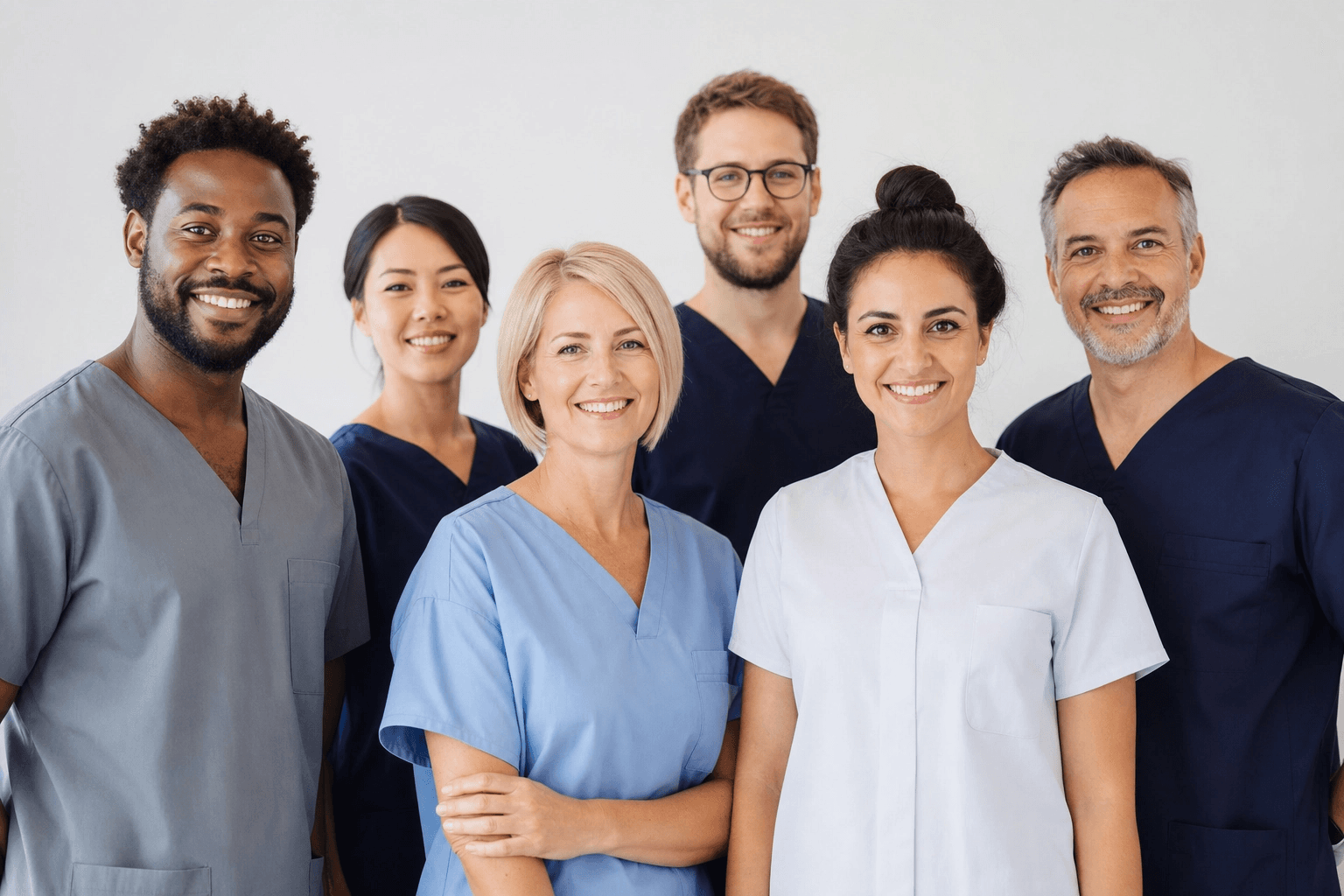 Lächelndes Team eines Pflegedienstes